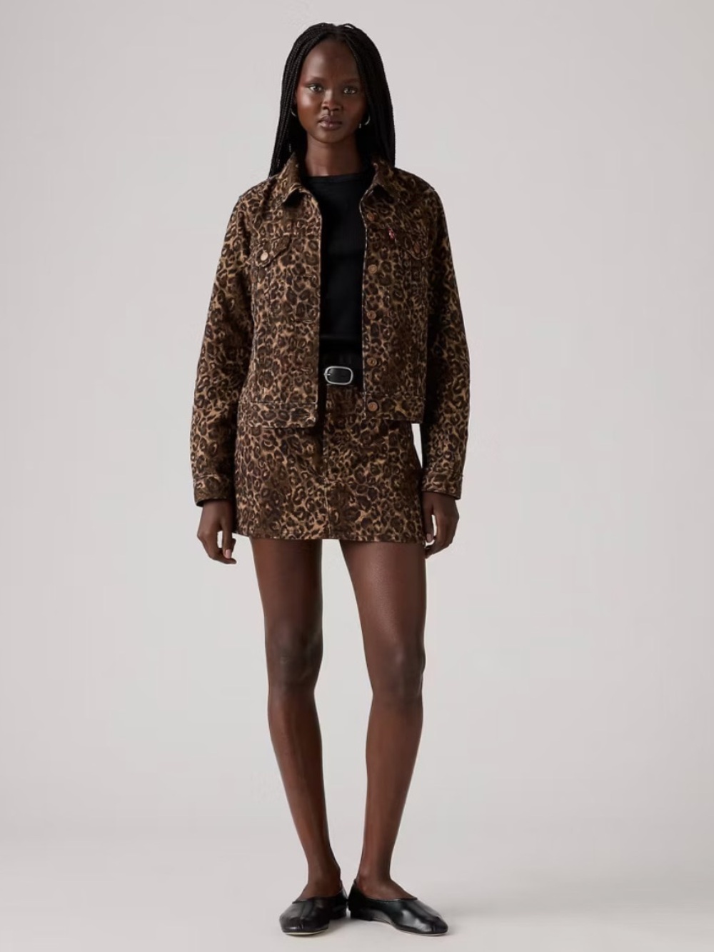 Levi Women Original Leopard Print Trucker Jacket